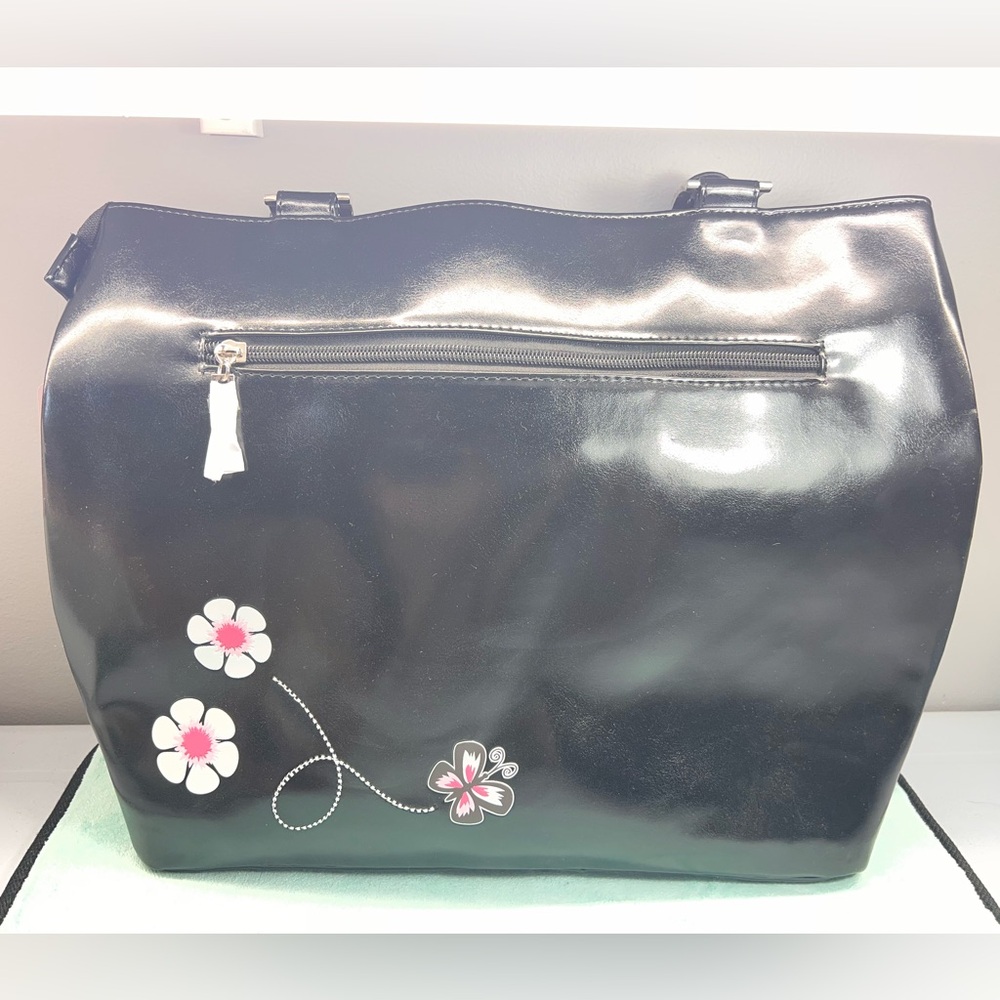 Black Floral Tote Bag - Picture 5 of 9